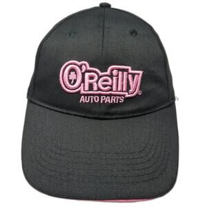 O'Reilly Auto Parts Baseball Cap Black One Size Pink Logo Underbrim Strapback